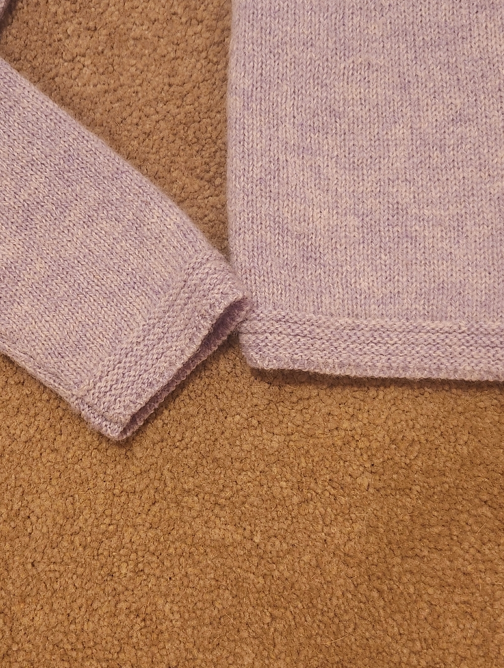 Karen Scott Button-Up Sweater/Cardigan, 100% Wool, Lilac & light blue, Size:  PS - Picture 5 of 7